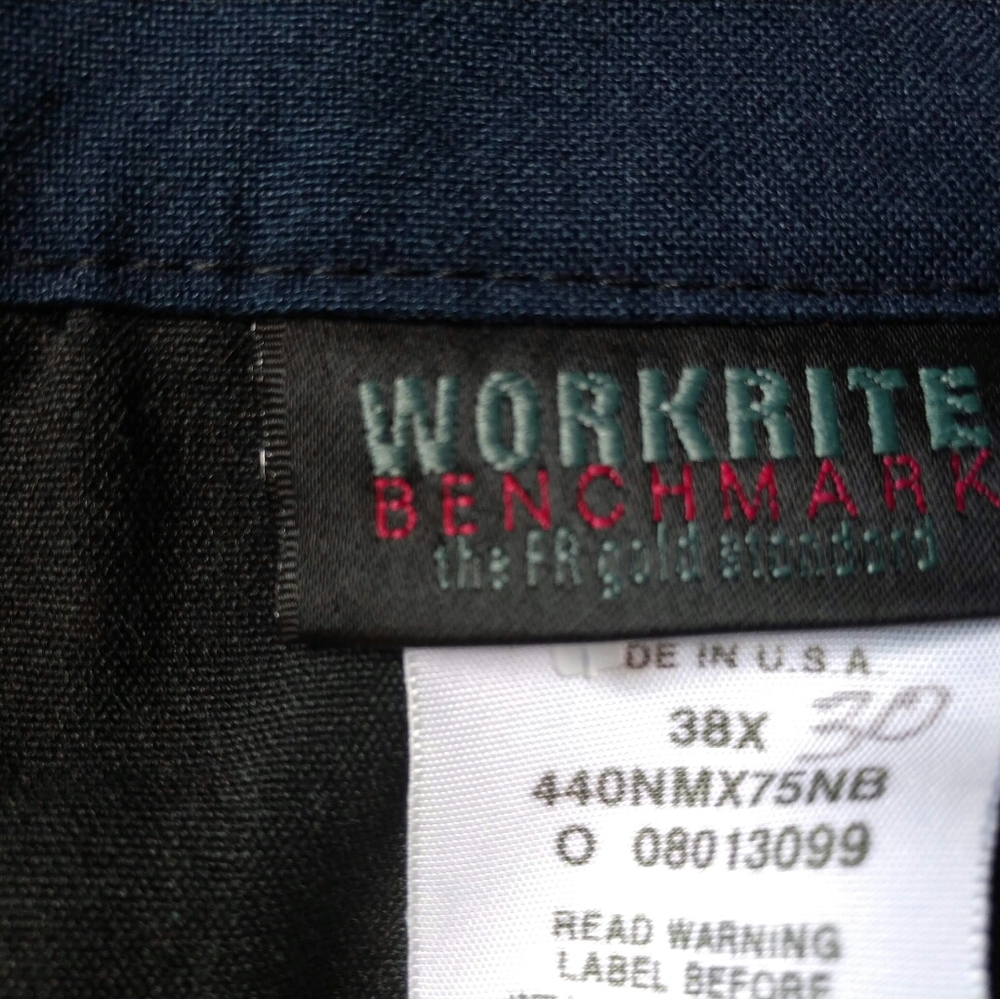Workrite Benchmark Nomex Work Pant Size 38 x 30